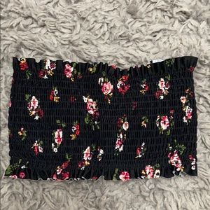 STRAPLESS FLORAL BIKINI TOP